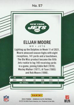 2022 Donruss Elite #57 Elijah Moore Back