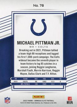 2022 Donruss Elite #78 Michael Pittman Jr. Back
