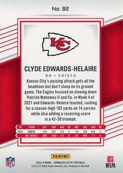 2022 Donruss Elite #92 Clyde Edwards-Helaire Back