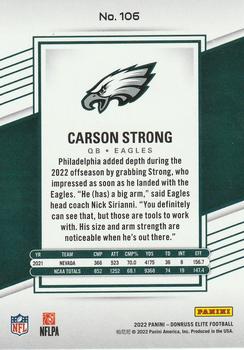 2022 Donruss Elite #106 Carson Strong Back