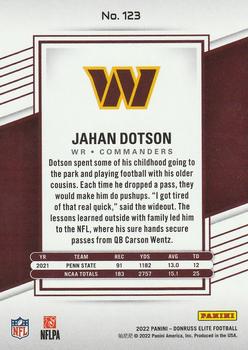 2022 Donruss Elite #123 Jahan Dotson Back