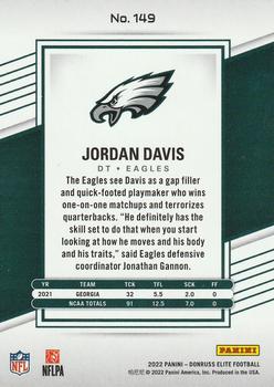 2022 Donruss Elite #149 Jordan Davis Back