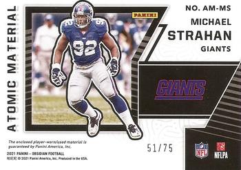 2021 Panini Obsidian - Atomic Material #AM-MS Michael Strahan Back