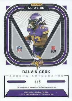 2021 Panini Obsidian - Aurora Autos Electric Etch Yellow #AA-DC Dalvin Cook Back