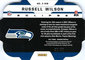2021 Panini Obsidian - Eclipse Electric Etch Green #E-RW Russell Wilson Back