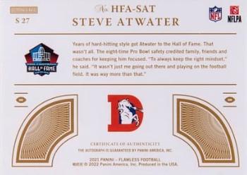 2021 Panini Flawless - Hall of Fame Autographs Emerald #HFA-SAT Steve Atwater Back