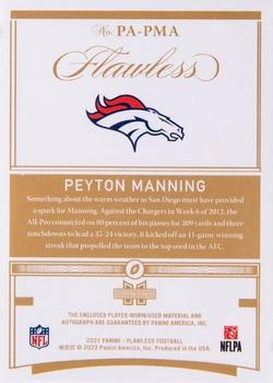 2021 Panini Flawless - Patch Autographs Emerald #PA-PMA Peyton Manning Back