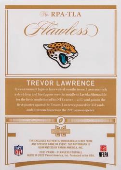 2021 Panini Flawless - Rookie Patch Autographs Ruby #RPA-TLA Trevor Lawrence Back