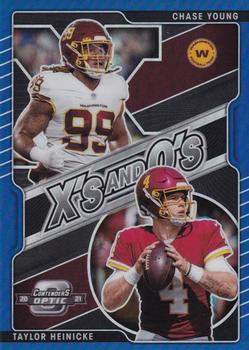 2021 Panini Contenders Optic - Xs and Os Blue #XO-15 Chase Young / Taylor Heinicke Front