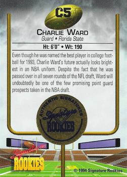1994 Signature Rookies - Charlie Ward Autographs #C5 Charlie Ward Back