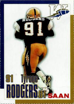 1999 Gametime Magazine Saan Winnipeg Blue Bombers #NNO Tyrone Rodgers Front