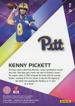 2022 Panini Chronicles Draft Picks - Recon Blue #8 Kenny Pickett Back