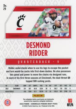2022 Panini Chronicles Draft Picks - Phoenix Silver #29 Desmond Ridder Back