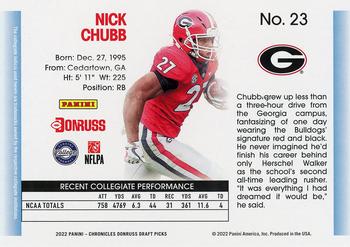 2022 Panini Chronicles Draft Picks - Donruss Retro #23 Nick Chubb Back
