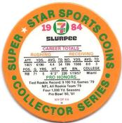 1984 7-Eleven Super Star Sports Coins: West Region #XIV H Ottis Anderson Back