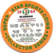 1984 7-Eleven Super Star Sports Coins: West Region #XV H Dan Fouts Back