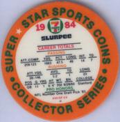 1984 7-Eleven Super Star Sports Coins: West Region #XVII H John Elway Back