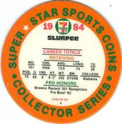 1984 7-Eleven Super Star Sports Coins: West Region #XVIII H Ozzie Newsome Back