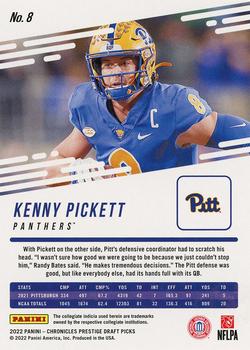 2022 Panini Chronicles Draft Picks - Prestige Red #8 Kenny Pickett Back