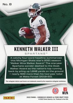 2022 Panini Chronicles Draft Picks - Rookies and Stars #8 Kenneth Walker III Back