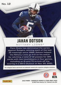 2022 Panini Chronicles Draft Picks - Rookies and Stars #12 Jahan Dotson Back