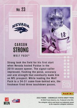 2022 Panini Chronicles Draft Picks - Status #23 Carson Strong Back