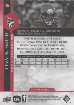 2021 Upper Deck CFL - Red #35 Tevaun Smith Back