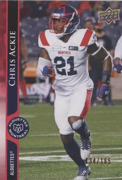 2021 Upper Deck CFL - Red #76 Chris Ackie Front