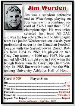 2022 JOGO CFL Alumni Series 35 #709 Jim Worden Back