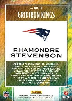 2021 Panini Chronicles - Gridiron Kings #GK-18 Rhamondre Stevenson Back