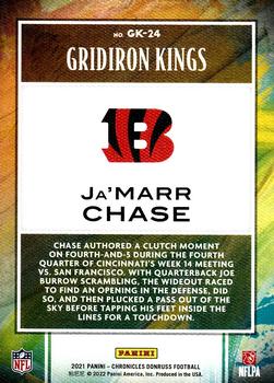 2021 Panini Chronicles - Gridiron Kings #GK-24 Ja'Marr Chase Back