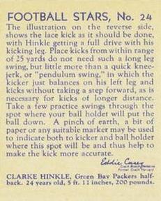 1935 National Chicle #24 Clarke Hinkle Back