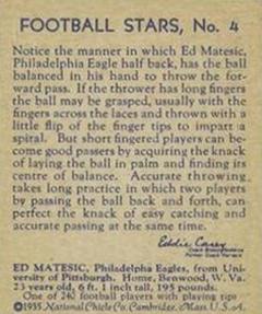 1935 National Chicle #4 Ed Matesic Back