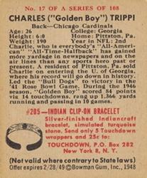 1948 Bowman #17 Charley Trippi Back