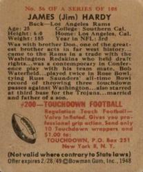 1948 Bowman #56 Jim Hardy Back