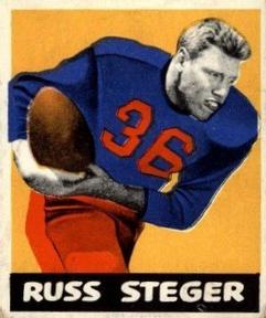 1948 Leaf #74 Russ Steger Front