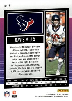 2022 Score #3 Davis Mills Back