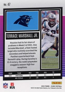 2022 Score #47 Terrace Marshall Jr. Back