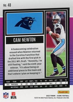 2022 Score #48 Cam Newton Back