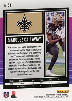 2022 Score #54 Marquez Callaway Back