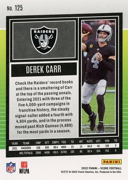 2022 Score #125 Derek Carr Back