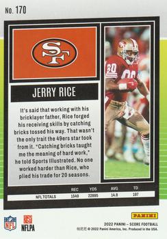 2022 Score #170 Jerry Rice Back