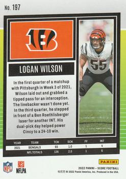 2022 Score #197 Logan Wilson Back