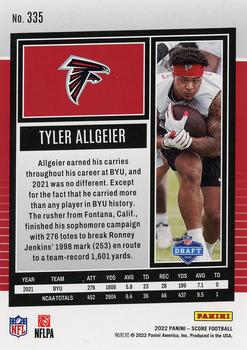 2022 Score #335 Tyler Allgeier Back