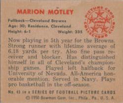 1950 Bowman #43 Marion Motley Back