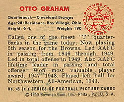 1950 Bowman #45 Otto Graham Back