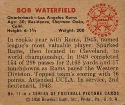 1950 Bowman #17 Bob Waterfield Back