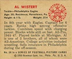1950 Bowman #59 Al Wistert Back