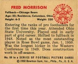 1950 Bowman #98 Fred Morrison Back