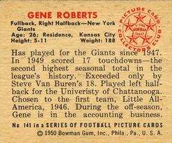1950 Bowman #141 Gene Roberts Back